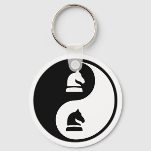 Yin Yang Chess Keychain