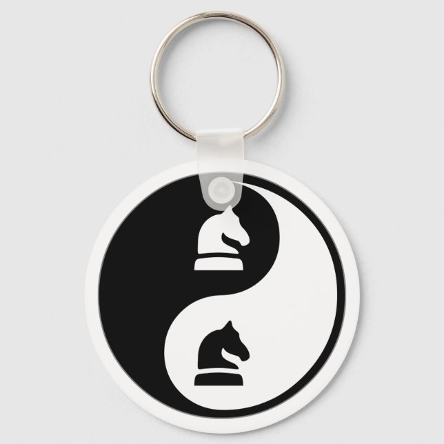 Yin Yang Chess Keychain (Front)