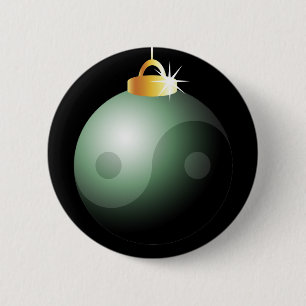 Yin Yang Christmas Ball 2 Inch Round Button