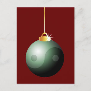 Yin Yang Christmas Ball Holiday Postcard