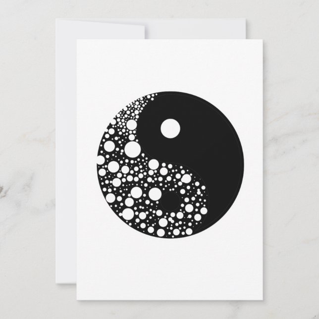 Yin Yang Circles Black And White Harmony Zen Gift Invitation (Front)