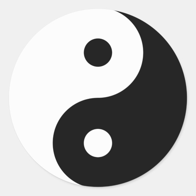 Yin & Yang Classic Round Sticker (Front)