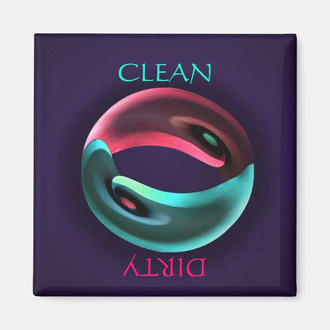 Yin Yang Clean Dirty Dishwasher Magnet (Front)