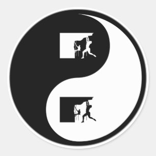 Yin Yang Climbing Classic Round Sticker