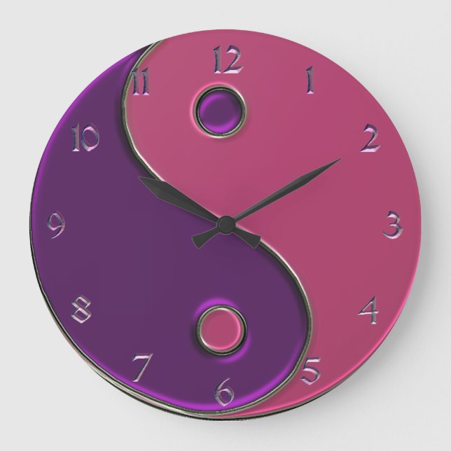 Yin Yang Clock in Purple and Pink (Front)