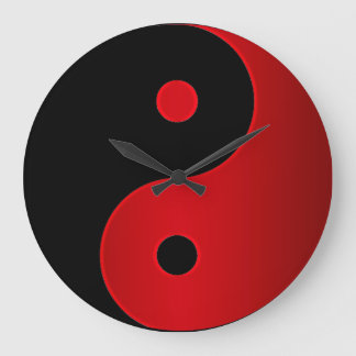 Yin Yang Clock in Red and Black