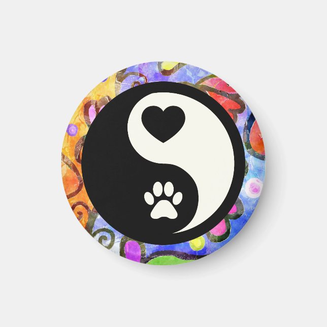 Yin Yang Coeur et aimant paw (Devant)