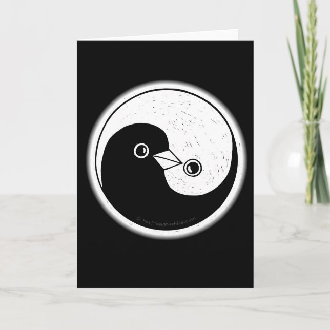 Yin Yang colombe paix et harmonie Carte de voeux (Devant)