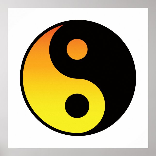 Yin Yang colour symbol. Poster (Front)
