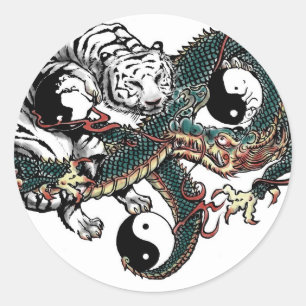 Yin Yang Design Classic Round Sticker