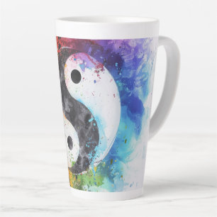 Yin Yang Digital Art Latte Mug