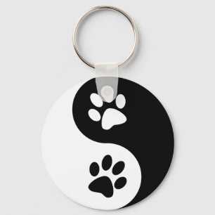 Yin Yang Dog Paws Keychain