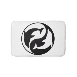 Yin Yang Dolphins Bath Mat