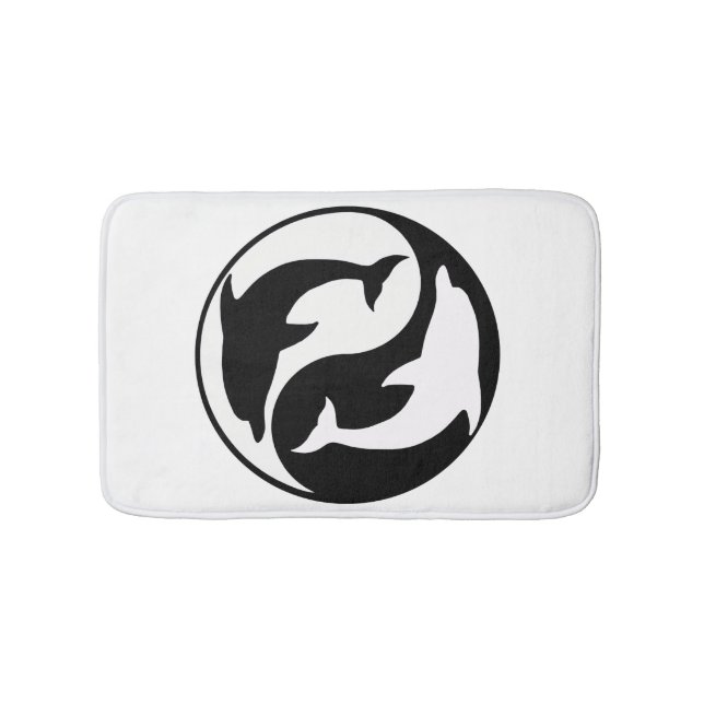 Yin Yang Dolphins Bath Mat (Front)
