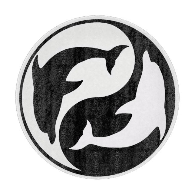 Yin Yang Dolphins Cutting Board (Front)