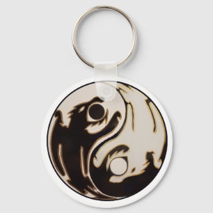 Yin yang Double Dragon Keychain