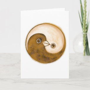 Yin Yang doves peace & harmony Greeting Card