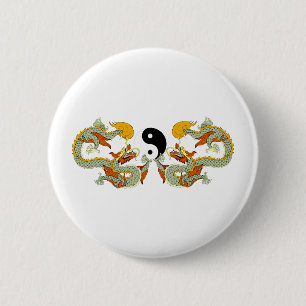 Yin Yang Dragon 2 Inch Round Button