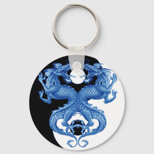 Yin Yang Dragon 2 Keychain