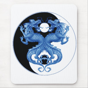 Yin Yang Dragon 2 Mouse Pad