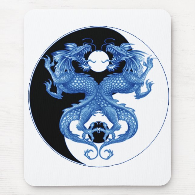 Yin Yang Dragon 2 Mouse Pad (Front)