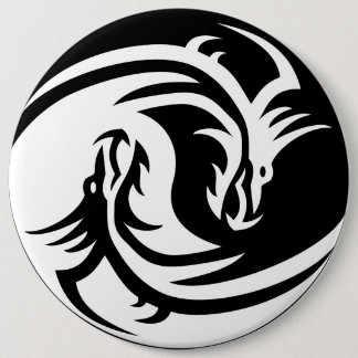 Yin Yang Dragon 6 Inch Round Button