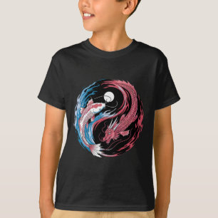 Yin Yang Dragon And Koi Fusion Funny Zen Yoga For T-Shirt