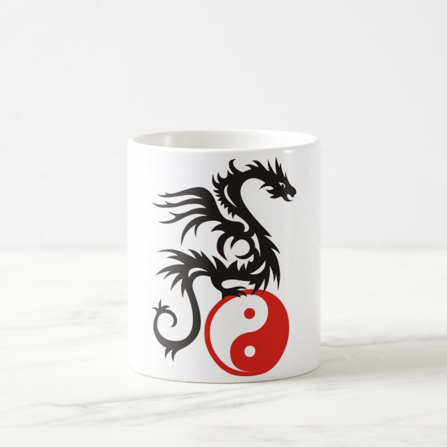 Yin & Yang Dragon Coffee Mug (Center)