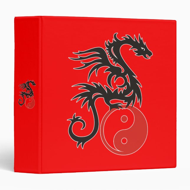 Yin & Yang Dragon | fire red Binder (Front/Spine)