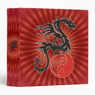 Yin & Yang Dragon red flower shine Binder