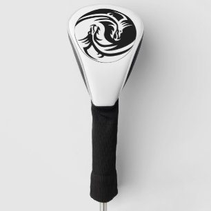 yin yang dragons golf head cover