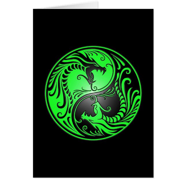 Yin Yang Dragons, green and black (Front)
