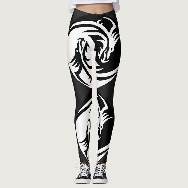Yin Yang dragons Leggings (Front)