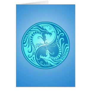 Yin Yang Dragons, light blue