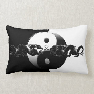 Yin Yang Dragons Lumbar Pillow