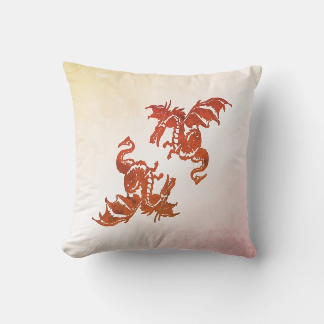Yin Yang Dragons Outdoor Pillow (Front)