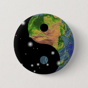 Yin Yang Earth 2 Inch Round Button