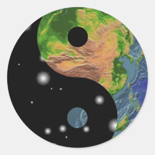 Yin Yang Earth Classic Round Sticker