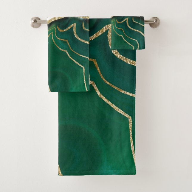 Yin Yang Emerald Black Agate Gold Glam #1 #gem #ar (En situation)