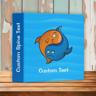 Yin Yang Fish Cartoon 3 Ring Binder