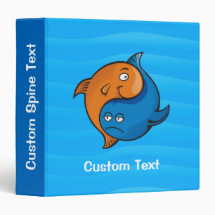 Yin Yang Fish Cartoon 3 Ring Binder