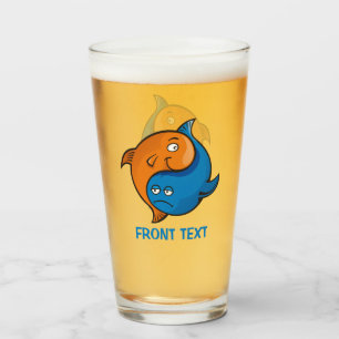 Yin Yang Fish Cartoon Glass