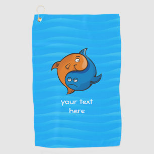 Yin Yang Fish Cartoon Golf Towel