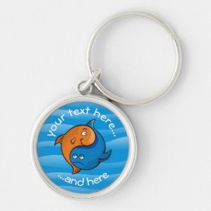 Yin Yang Fish Cartoon Keychain