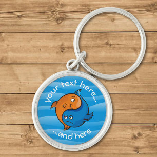 Yin Yang Fish Cartoon Keychain