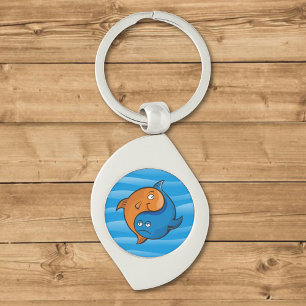 Yin Yang Fish Cartoon Keychain
