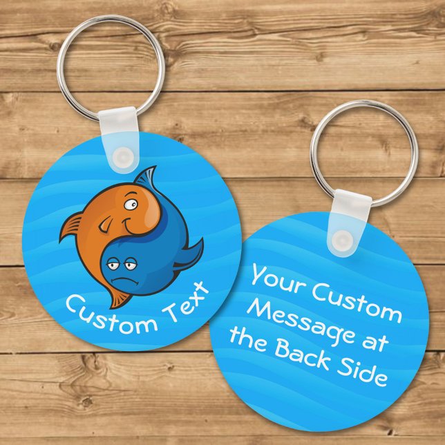 Yin Yang Fish Cartoon Keychain (Creator Uploaded)