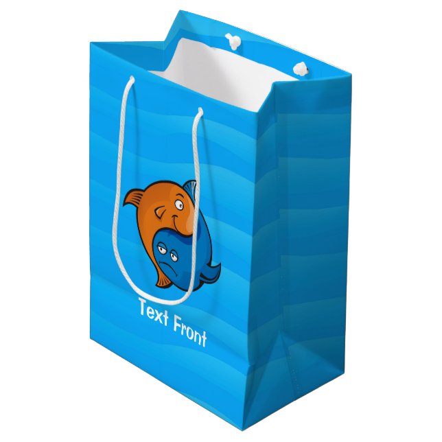 Yin Yang Fish Cartoon Medium Gift Bag (Front Angled)