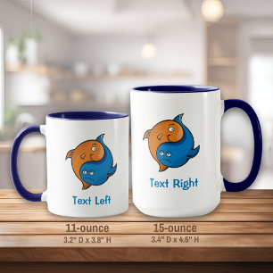 Yin Yang Fish Cartoon Mug