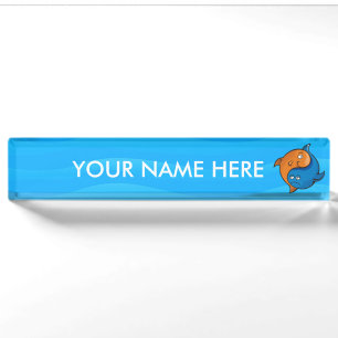 Yin Yang Fish Cartoon Nameplate